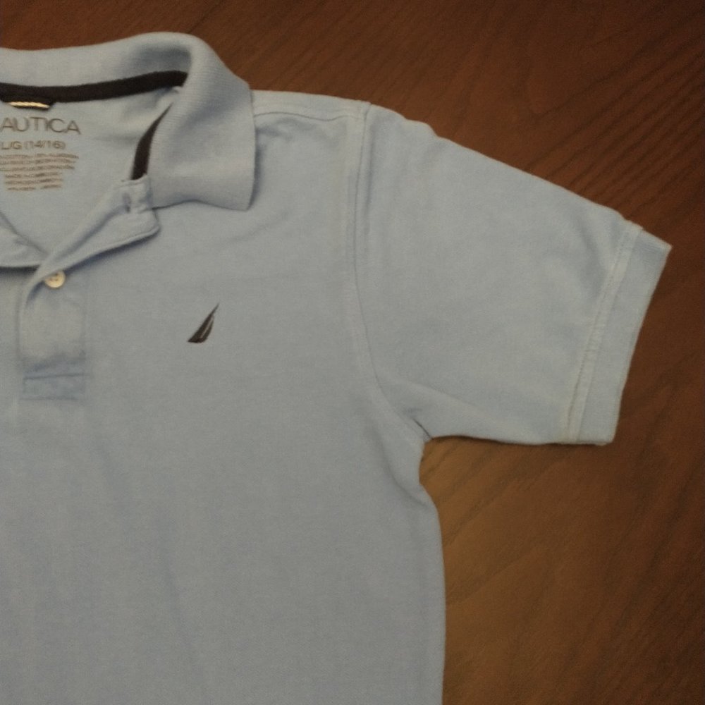 Boy's Gray Nautica polo shirt
